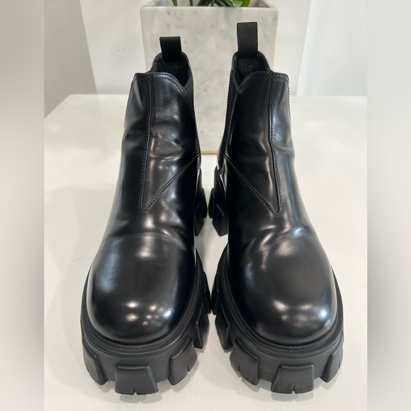 PRADA Monolith brushed leather Chelsea boots - Picture 11 of 13